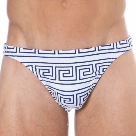  String de Bain Greek Frame Blanc - Bleu