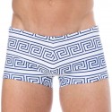  Greek Frame Swim Trunks - White - Blue