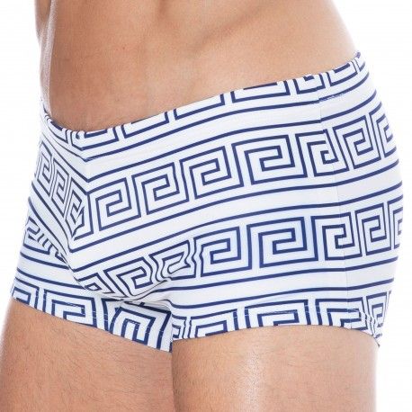  Shorty de Bain Greek Frame Blanc - Bleu