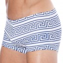  Greek Frame Swim Trunks - White - Blue