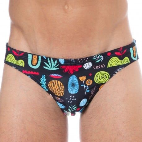  Slip de Bain African Allover Noir