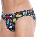  Slip de Bain African Allover Noir