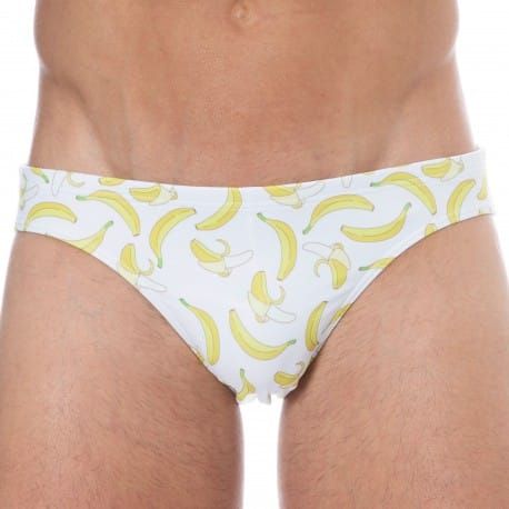  Slip de Bain Bananas Blanc