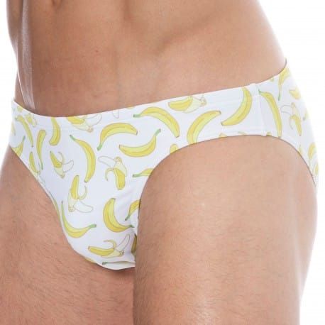  Slip de Bain Bananas Blanc