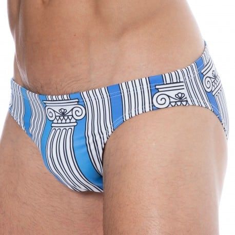  Slip de Bain Greek Columns Bleu Ciel