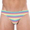  Rainbow Stripes Swim Briefs - Multicolor