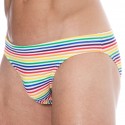  Slip de Bain Rainbow Stripes Multicolore