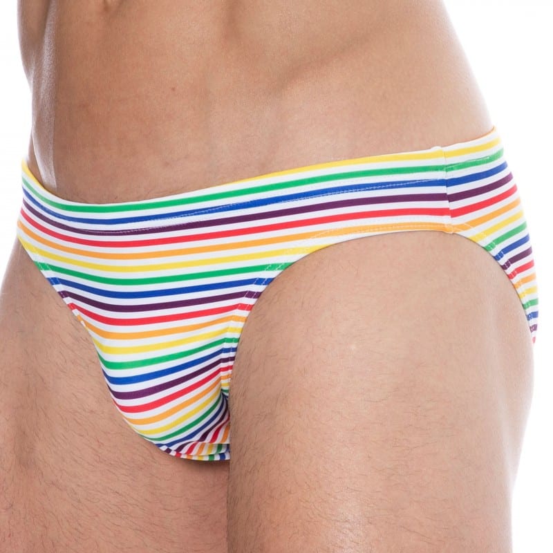  Slip de Bain Rainbow Stripes Multicolore
