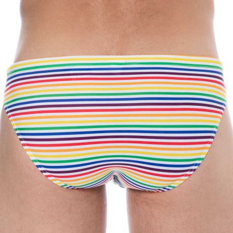  Slip de Bain Rainbow Stripes Multicolore