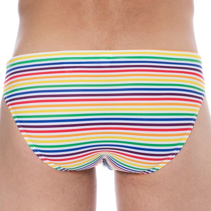  Slip de Bain Rainbow Stripes Multicolore