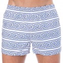  Greek Frame Swim Shorts - White - Blue