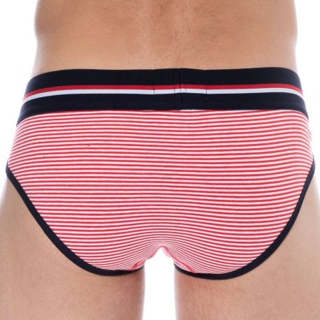 SKU Striped Cotton Briefs - Red - White