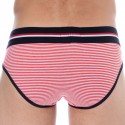 SKU Slip Coton Rayure Rouge - Blanc