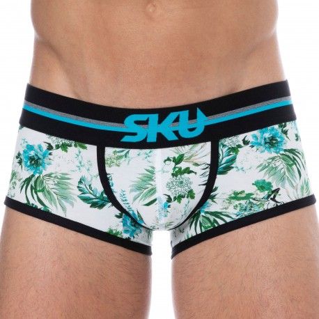 SKU Shorty Coton Floral Blanc