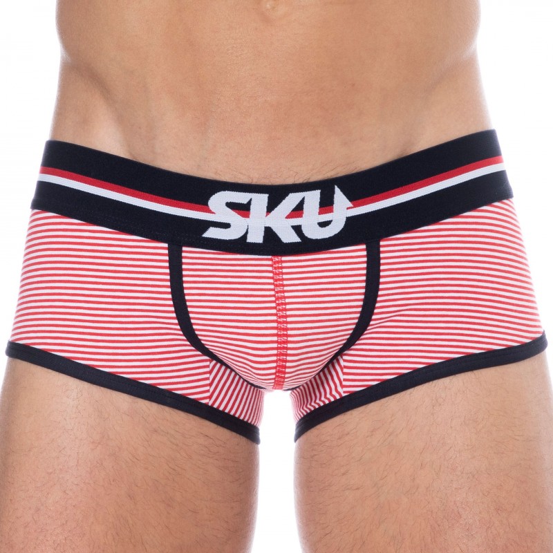 SKU Shorty Coton Rayure Rouge - Blanc