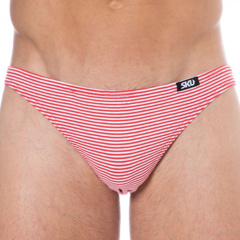 SKU Slip Mini Coton Rayure Rouge - Blanc