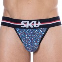 SKU Slip Tanga Coton Floral Bleu