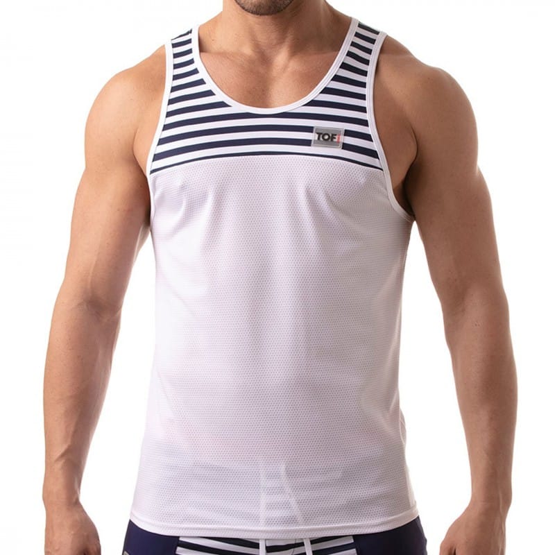 TOF Paris Débardeur Mesh Iconic Blanc - Marinière