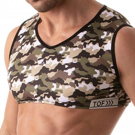 TOF Paris Débardeur Crop Iconic Camouflage Kaki