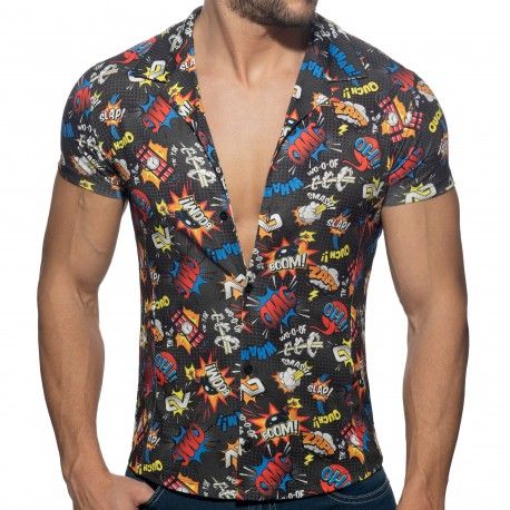 Addicted Chemisette Comic Microfibre Noire