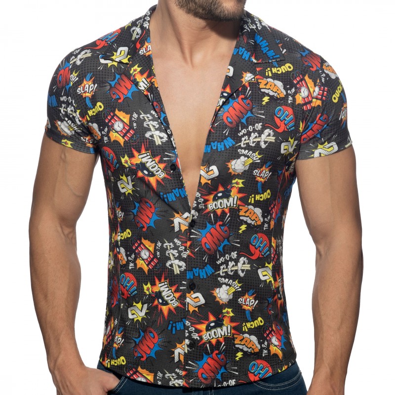 Addicted Chemisette Comic Microfibre Noire