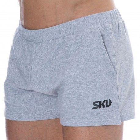SKU Short de Sport Coton Gris Chiné