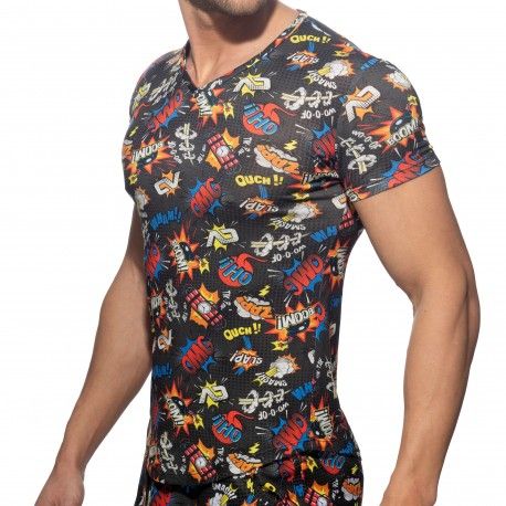 T-Shirt Comic Microfibre Noir
