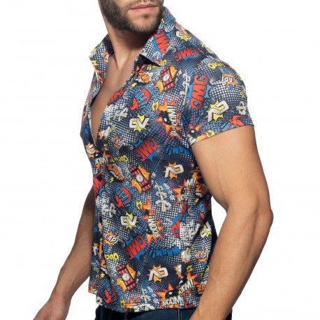 Addicted Comic Summer Shirt - Navy