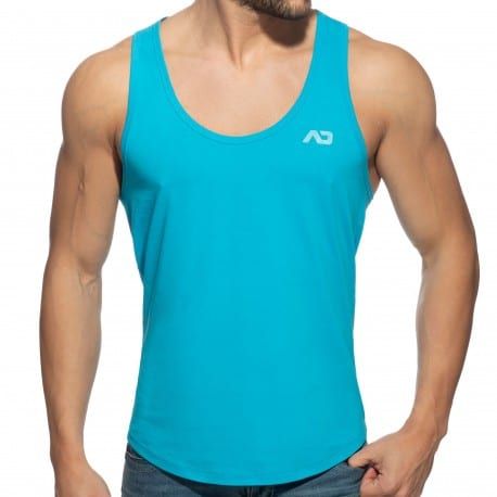 Addicted Débardeur Col U Coton Bleu Turquoise