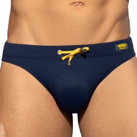 ES Collection Slip de Bain Piqué Bleu Marine