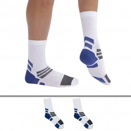 DIM Lot de 2 Paires de Chaussettes X-Temp Sport - Blanc - Bleu