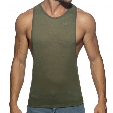Addicted Flame Low Rider Tank Top - Khaki
