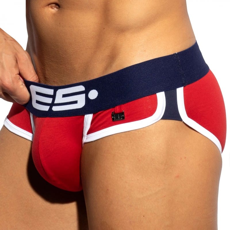 ES Collection Slip Double Side Coton Rouge - Marine