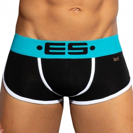 ES Collection Shorty Double Side Coton Noir - Turquoise