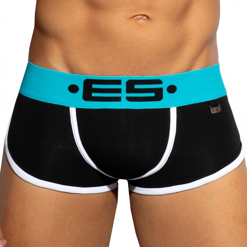 ES Collection Shorty Double Side Coton Noir - Turquoise