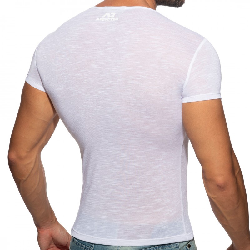 Addicted T-Shirt Flame Blanc