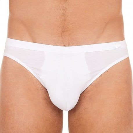 HOM Slip Micro Suprême Coton Blanc