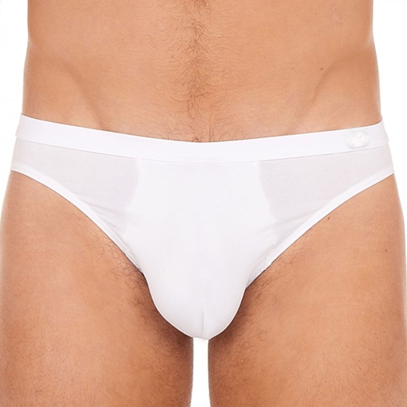HOM Slip Micro Suprême Coton Blanc