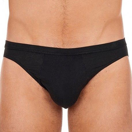HOM Slip Micro Suprême Coton Noir