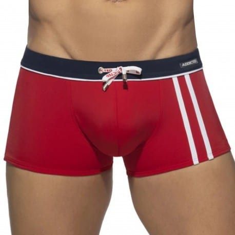 Addicted Boxer de Bain Sport Detail Binding Rouge