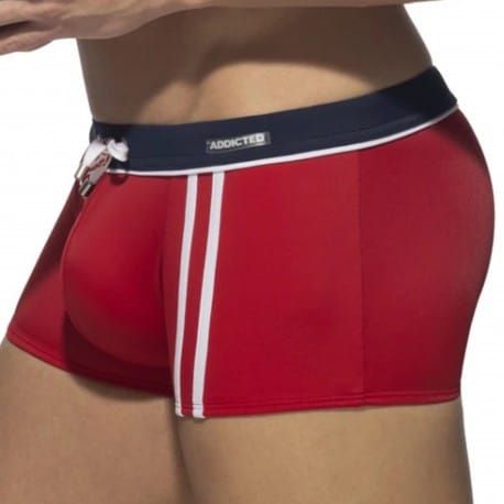 Addicted Boxer de Bain Sport Detail Binding Rouge