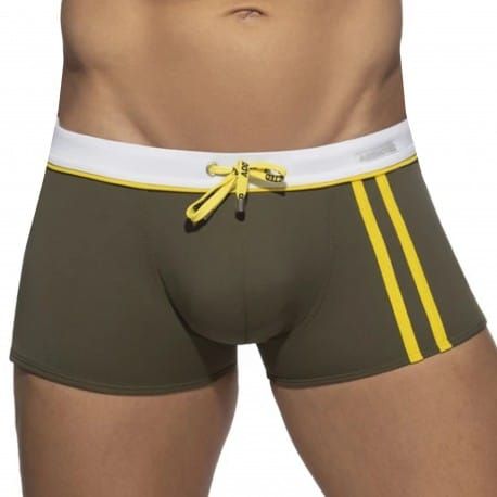 Addicted Boxer de Bain Sport Detail Binding Kaki