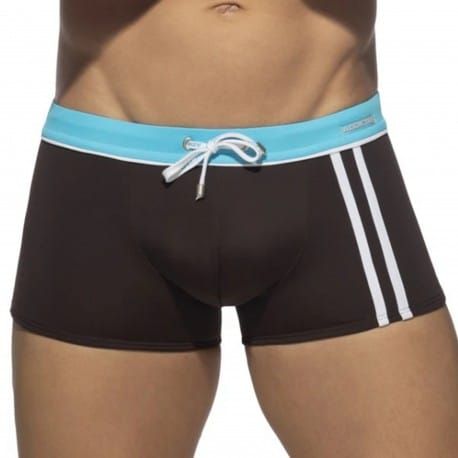 Addicted Boxer de Bain Sport Detail Binding Marron