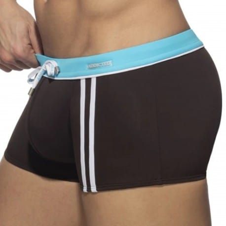 Addicted Boxer de Bain Sport Detail Binding Marron