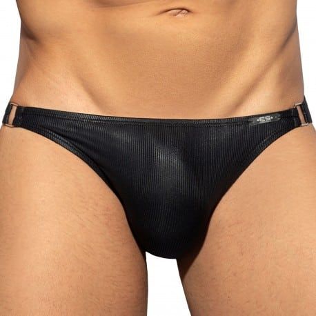 ES Collection Slip Bikini Shiny Recycled Rib Noir