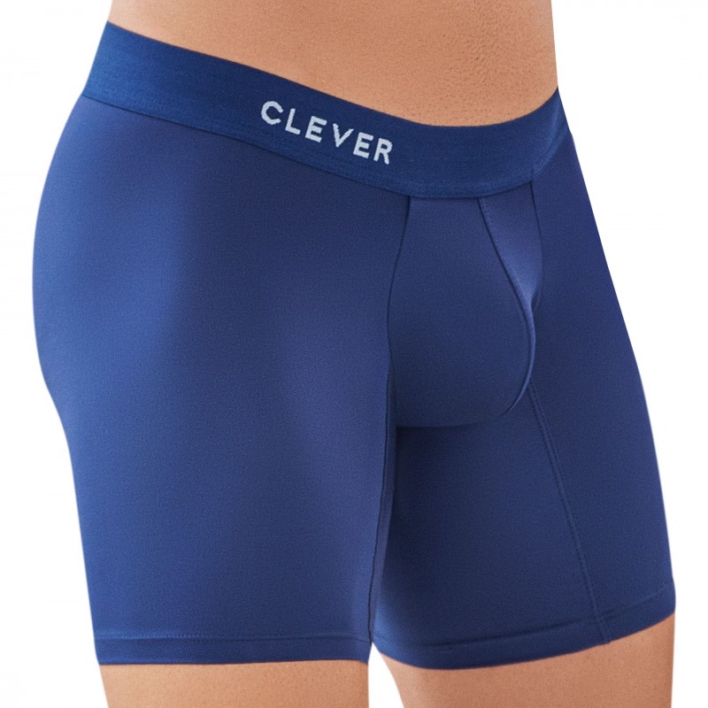  Boxer Long Classic Match Microfibre Bleu Marine