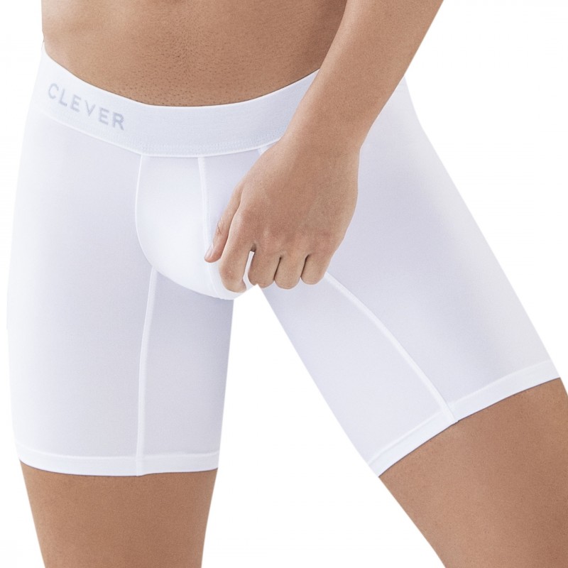  Caribbean Cotton Long Boxer Briefs - White