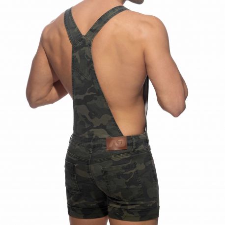 Addicted Camo Jeans Overalls - Khaki