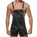 Addicted Salopette Jeans Camouflage Gris