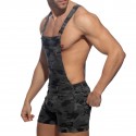 Addicted Salopette Jeans Camouflage Gris
